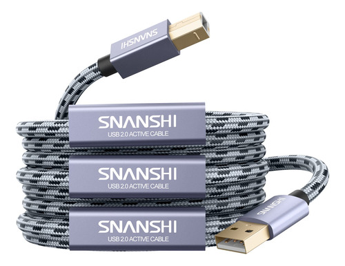 Snanshi - Cable De Impresora Usb Con Repetidor Activo De 100