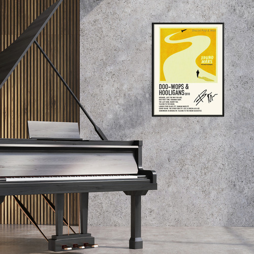 Poster Bruno Mars Album Tracklist Doo-wops & Hooligans 45x30