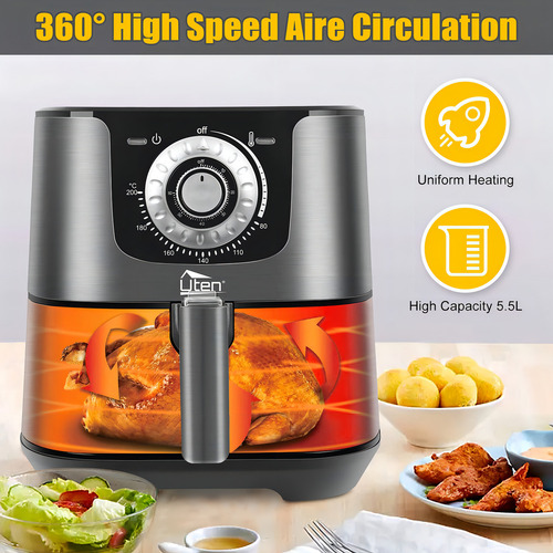 Uten Freidora De Aire De 5.8 Cuartos De Galón Apta Para 4-. Color Freidora De Aire 5.8qt/5.5l