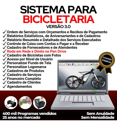 Sistema Para Bicicletaria Bike + Serviços V3.0 Fpqsystem