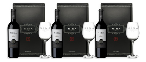 Nina Vino Gran Cabernet Franc 750ml + Copa C/estuche Caja X3