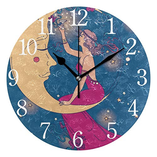 Reloj De Pared Hermoso Póster Estilo Art Nouveau Mujer...