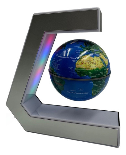 Globo Terraqueo Flotante Y Giratorio Con Base Luz Led
