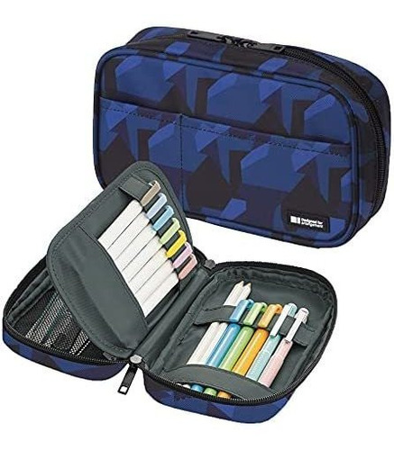 Imagen 1 de 6 de Cartuchera Lihitlab De Doble Cierre 7.9 × 2 × 4.7 PuLG Navy