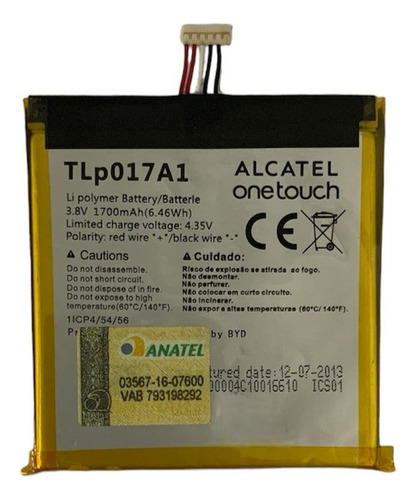 Ba-teria Alcatel One Touch Idol Mini 6012d Tlp017a1 Premium