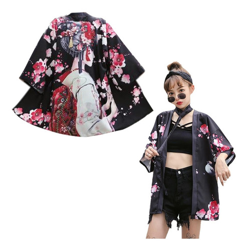 Kimono Tradicional Japonés Para Mujer, Pareo Moda Oriental