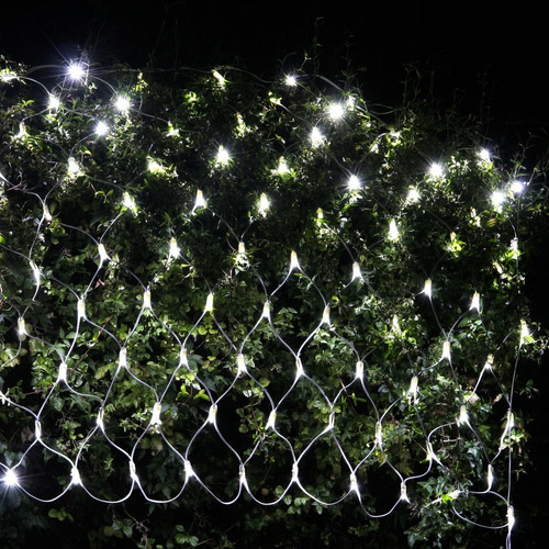 Imagen 5 de 5 de Cortina Luz Led Blancas 1,5x1,5m Deco Navideña Bodas Fiestas