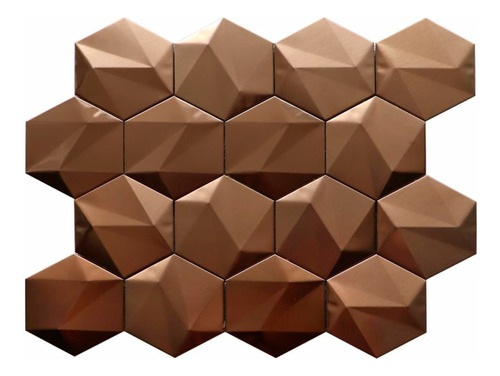 Mosaico Hexagonal De Acero Inox Color Rose Gold 25.8x29.8