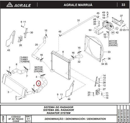 Mangueira Saida Aftercooler Marruá Am1, Am2, Aml E Vtne 3/4