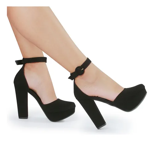 Sapato Feminino Meia Pata Salto Grosso Alto Boneca Fechado 1