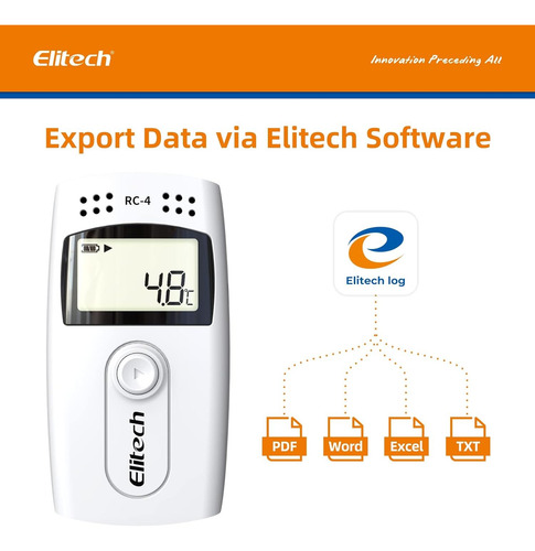 Data Logger Temperatura Con Sonda Cadena Frío Elitech Rc-4