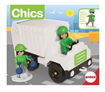Antex Chics Camión De Basura + 2 Muñecos Simil Playmobil