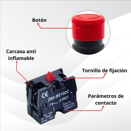 Botón Giratorio De Bloqueo Automático Interruptor 240v