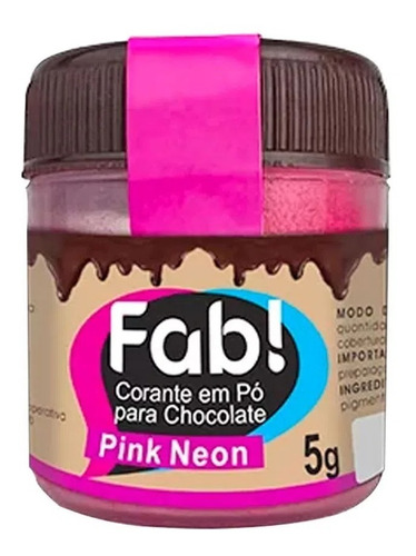 X4 Colorantes En Polvo Para Chocolate Neón Fab! 5gr Pink 