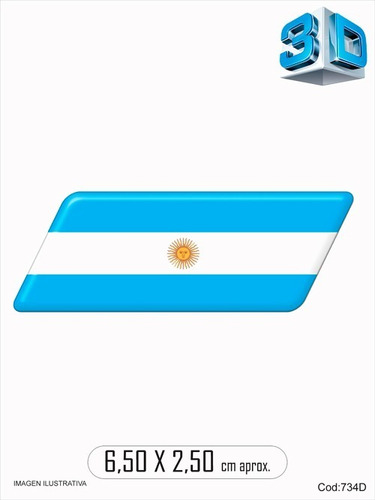Calcomanias,bandera Argentina M C/resina, Domes Resinados 3d