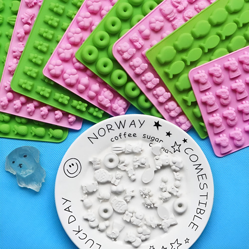 4 Moldes De Silicona Candy Y Bandejas Para Cubitos De Hielo