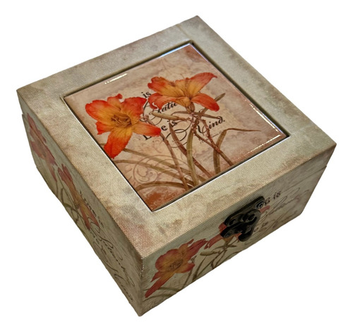 Caja Decorativa Madera Cerámica - Impecable!