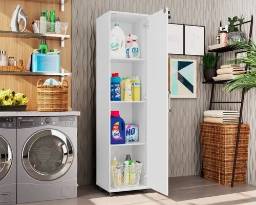 Imagem 5 de 9 de Armário Multiuso Com 1 Portas E Tranca Com Chave Organiza