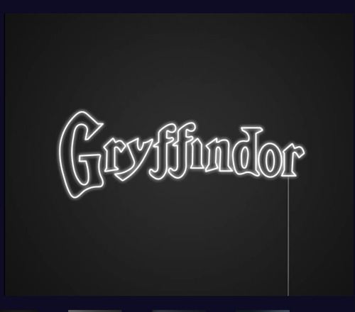 Letrero Led Neon Gryffindor Harry Potter Ancho70cm Luminoso