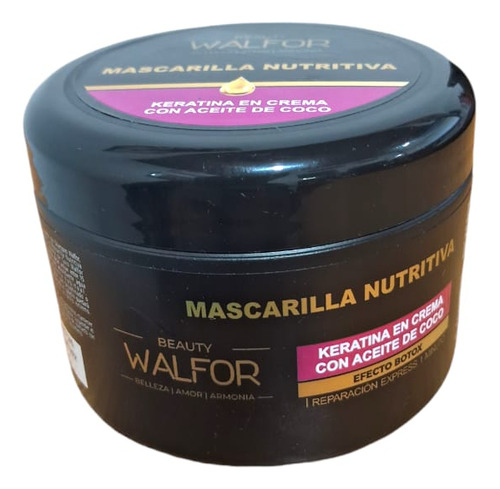 Mascara Capilar Walfor Keratina En Crema Aceite Coco Efecto Botox Nutritiva X250grs