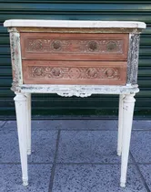 Comprar Mesa De Luz Antigua Estilo Francés Luis Xvi Con Tapa Mármol