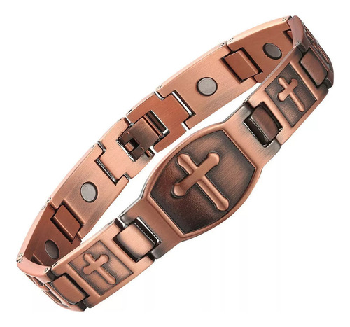 2025 Pulsera Magnética De Cobre For Hombre Con Cruz