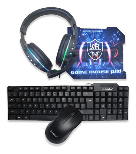 Kit Gamer Teclado + Mouse + Diadema Rgb  + Pad Mouse