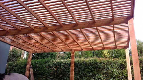 Pérgola Madera Dura Con Chapa Antigranizo Instalada + Cetol