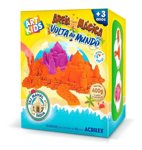 Areia Mágica Cinética Kit Volta Ao Mundo Taj Mahal 400g