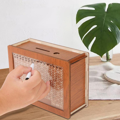 Hucha De Madera, Hucha Con Contador, Caja De Ahorro De