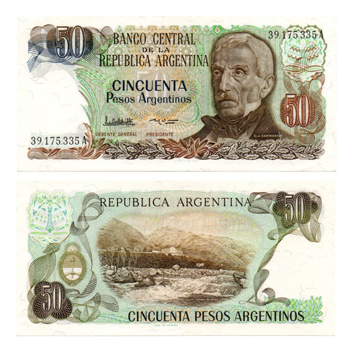 Billete Argentina 50 Pesos Argentinos Bottero 2619a