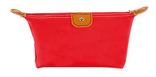 Cosmetiquera Con Cierre Y Broche Color Rojo