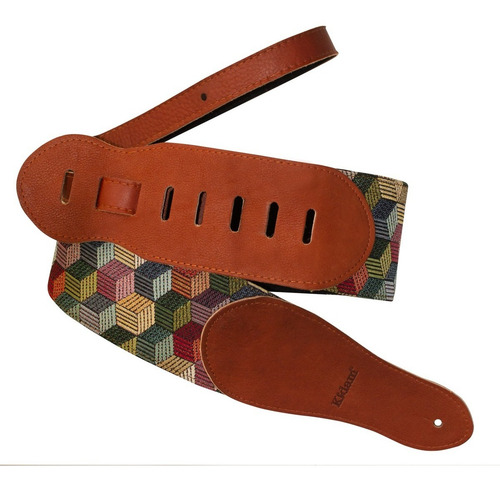 Strap Cubos - Thalí Para Guitarra O Bajo + Brazalete Color Multicolor Cubos xl + brazalete