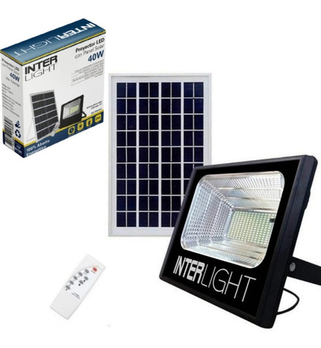 Foco Proyector Solar Led 40w Panel Solar Y Control Remoto