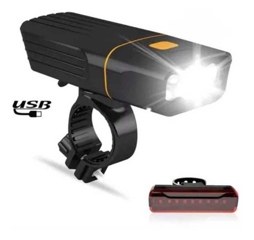 2x1 Luz Led  Delantera Y Tracera Para Bicicleta 1500 Lunenes