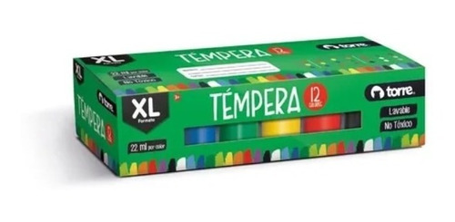 Temperas 12 Colores 22ml Xl Torre - Lavable