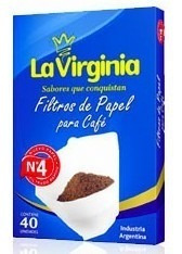 400 Filtros De Papel Cafe N° 4 La Virginia Cafetera