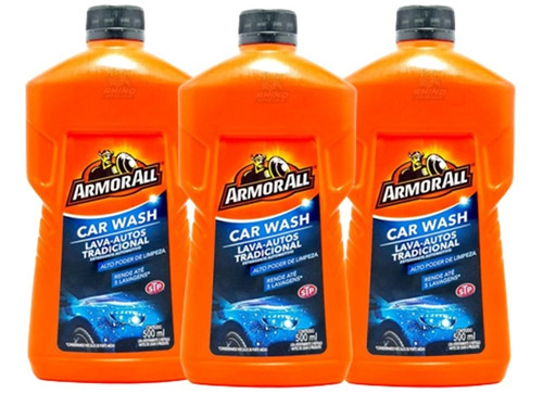 Kit C/3 Lava Auto Armorall Car Wash Liquida 500ml