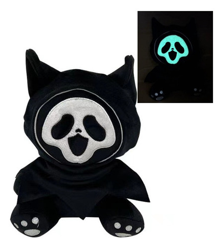 Negro Ghostcat Face Qc Hell Muñeca Peluche Juguete Regalo A