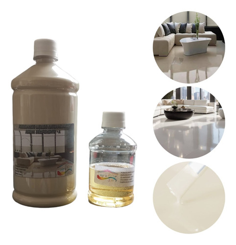 Kit Porcelanato Liquido Bege Piso Autonivelante 1kg