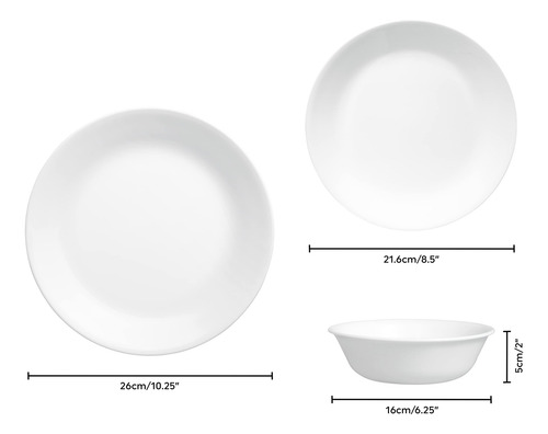 Corelle Juego De Vajilla Juego De 12 Piezas Winter Frost