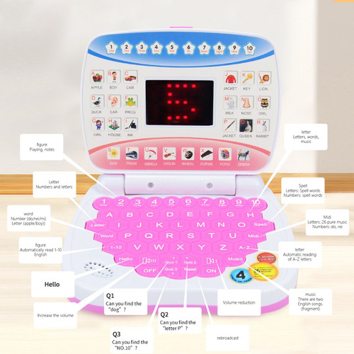 Mini Portátil Simulado De Aprendizaje Temprano Con Pantalla