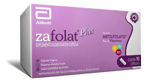 Zafolat Plus Suplemento Alimentar Com 90 Cápsulas Sabor Sem Sabor