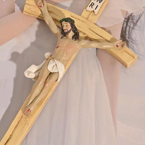 Vintage Madera Como Pared Cruz Crucifijo Santo Religioso