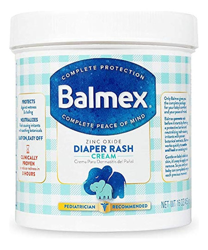 Balmex Pañal Rash Cream 16 Oz Por Jar (3 Botes)