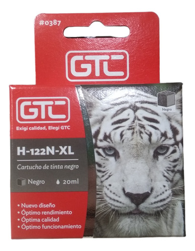 Cartucho Alternativo Gtc 122 Tinta Negra P/hp 1000 2050 20ml