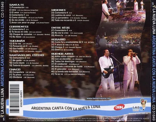 Cd La Nueva Luna Argentina Canta En Vivo Pte1 Open Music D-