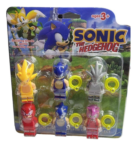 Sonic Set 6 Personajes Bloques