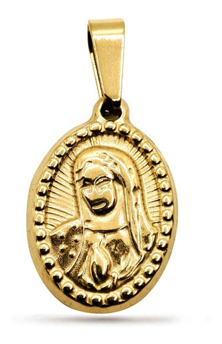 Dije Acero Dorado Virgen De Guadalupe Legión Maria Puntos