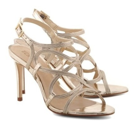 Sandália Schutz Round Stripes Metalizado Dourado S0206600620
